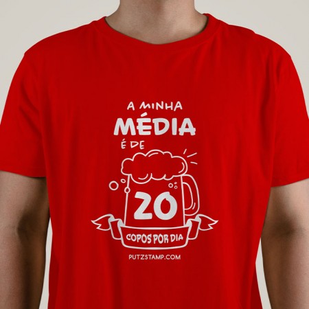 T-SHIRT homem “Média de 20 copos”