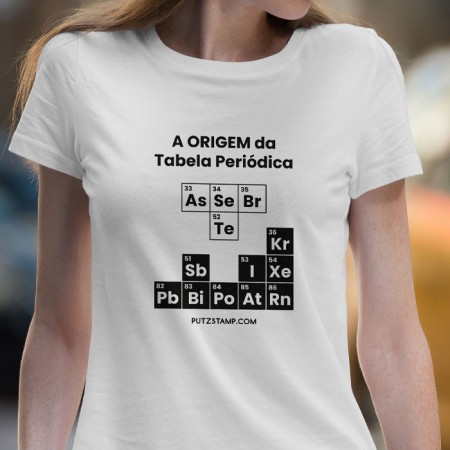 T-SHIRT senhora “Origem da Tabela Periódica”